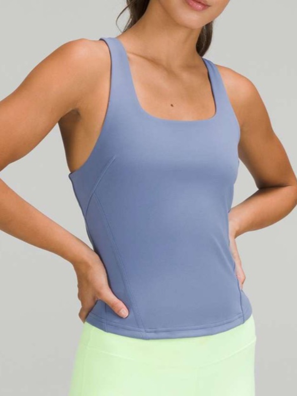 Lululemon InStill Tank Top Water Drop Blue Square Neck Athletic